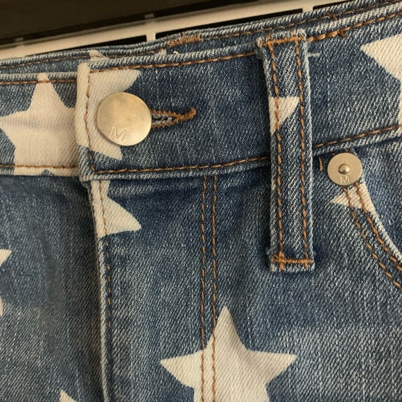 High Rise Distressed Jean Shorts w Exposed Pockets - Picture 5 of 11